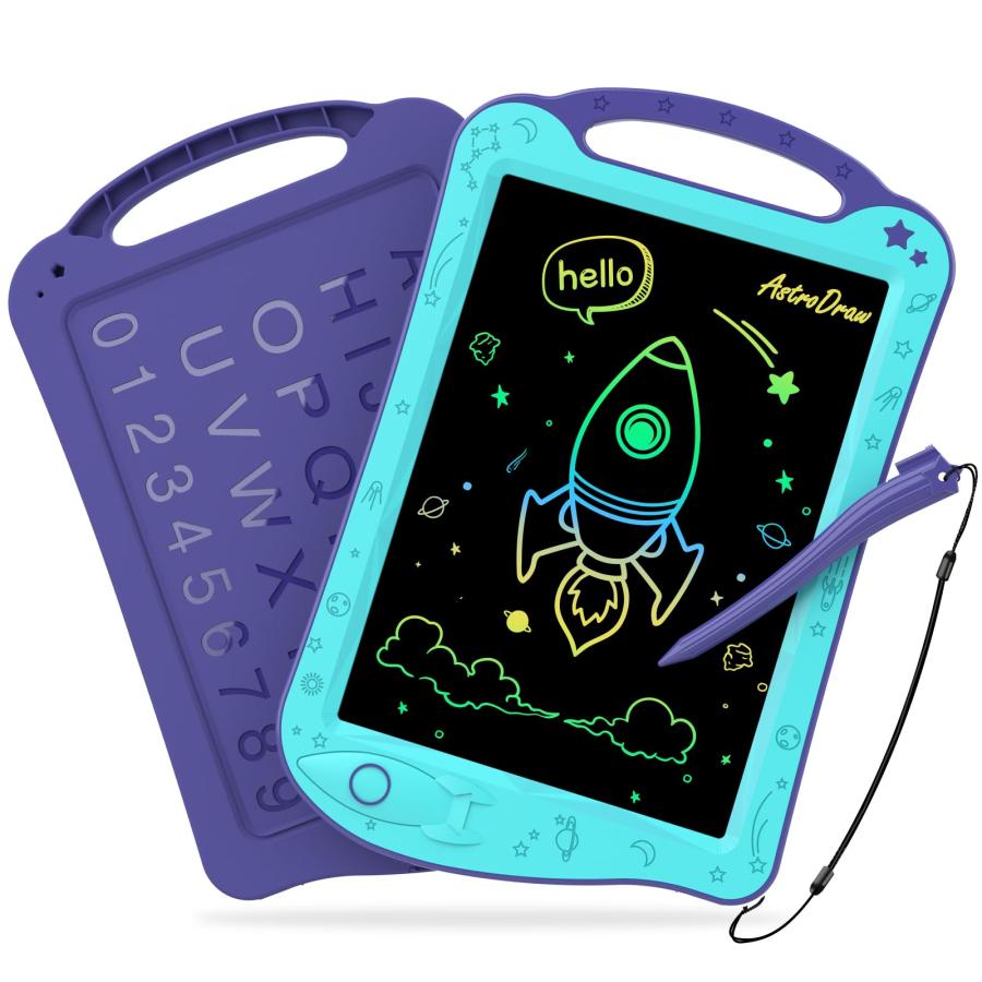 HOMESTEC AstroDraw お絵かきボード 高輝度 カラフルスクリーン 繰り返し書いて消せるボード 子供 おもちゃ 幼児教育 学習 落書き