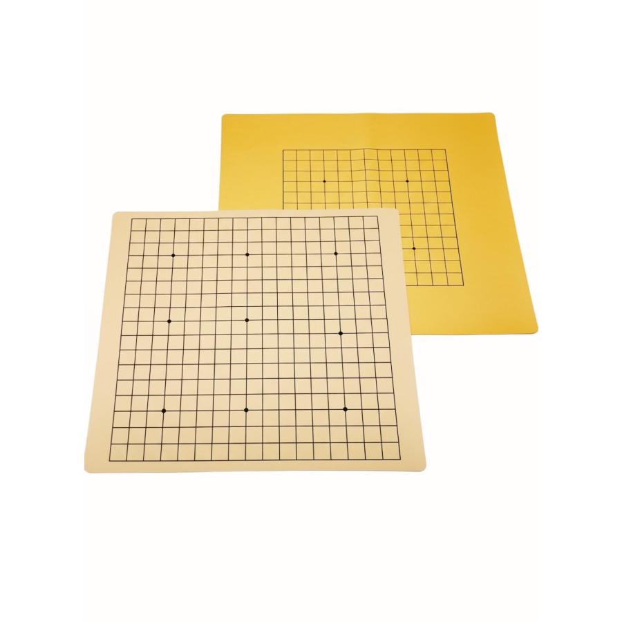 碁盤 19路 と13路 表裏使える 滑りにくい 人工皮革製 初心者 中級者に最適 折りたたみ 収納便利 囲碁盤 表19路盤 裏13路盤 44×49c