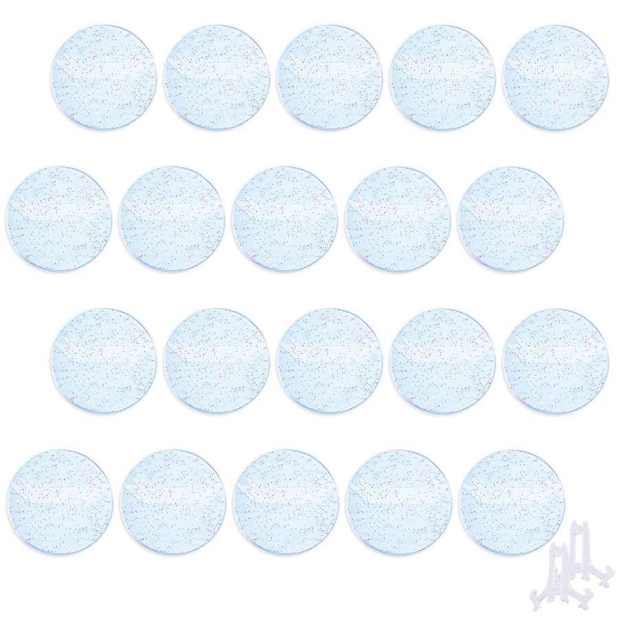 Oaec 缶バッジカバー 57mm対応 20枚入り キラキラパウダー 高い透明性 缶バッジ 収納 痛バッグ 痛バ 推しキャラ グッズ 展示スタンド2