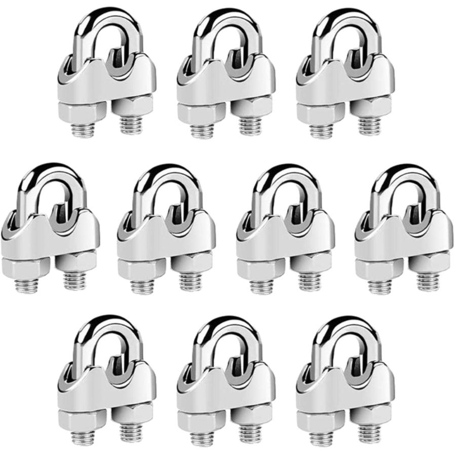 乐天商城 - fogman ワイヤークリップ M3 M4 M5 M6 ロープ止め ステンレス 固定金具 10個セット (M3)