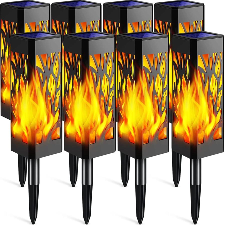 ソーラー ライト 屋外 ちらつき 炎 ソーラー パスウェイ ライト ソーラー パワード 装飾 ソーラ ...