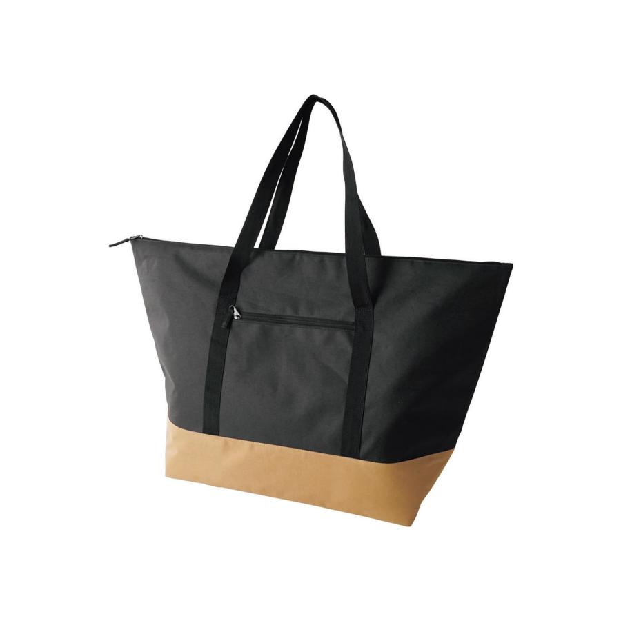 乐天商城 - カクセー レジャートート 保温 保冷 バッグ ビッグ 横68cm×マチ24cm×高さ44cm 持ち手長さ58cm ブラック チャック付きサイドポケッ