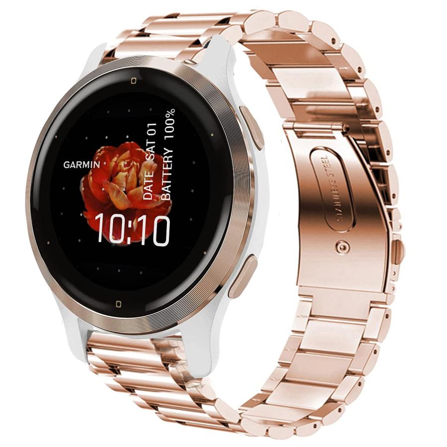 Lamshaw for Venu 2S バンド, ステンレス メタル ベルト 交換バンド 対応 Garmin Venu 2S スマートウォ..