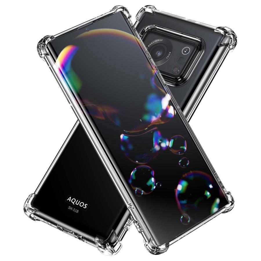 乐天商城 - Hy+ AQUOS R6 耐衝撃 ケース SH-51B SH-M22 カバー ストラップホール 米軍MIL規格 クリア 衝撃吸収ポケット内蔵 TPU