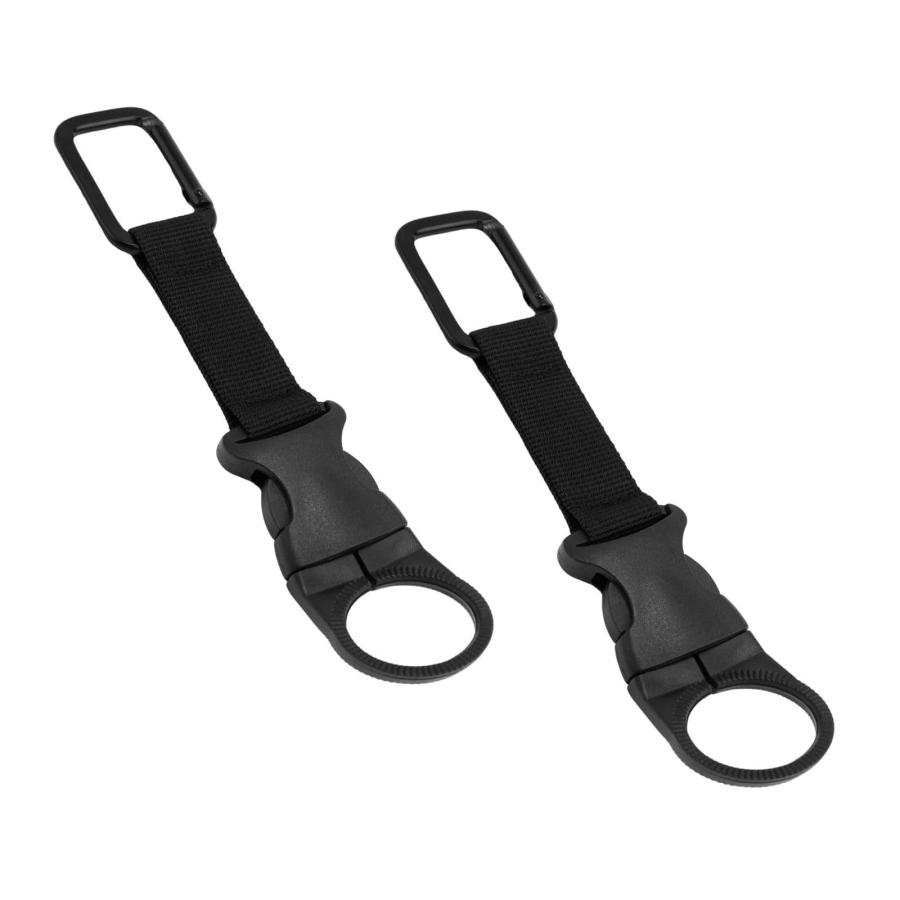 アウトドア カラビナ付きペットボトルホルダー 2個セット ブラック軽量, 登山・キャンプ・ハイキング ...