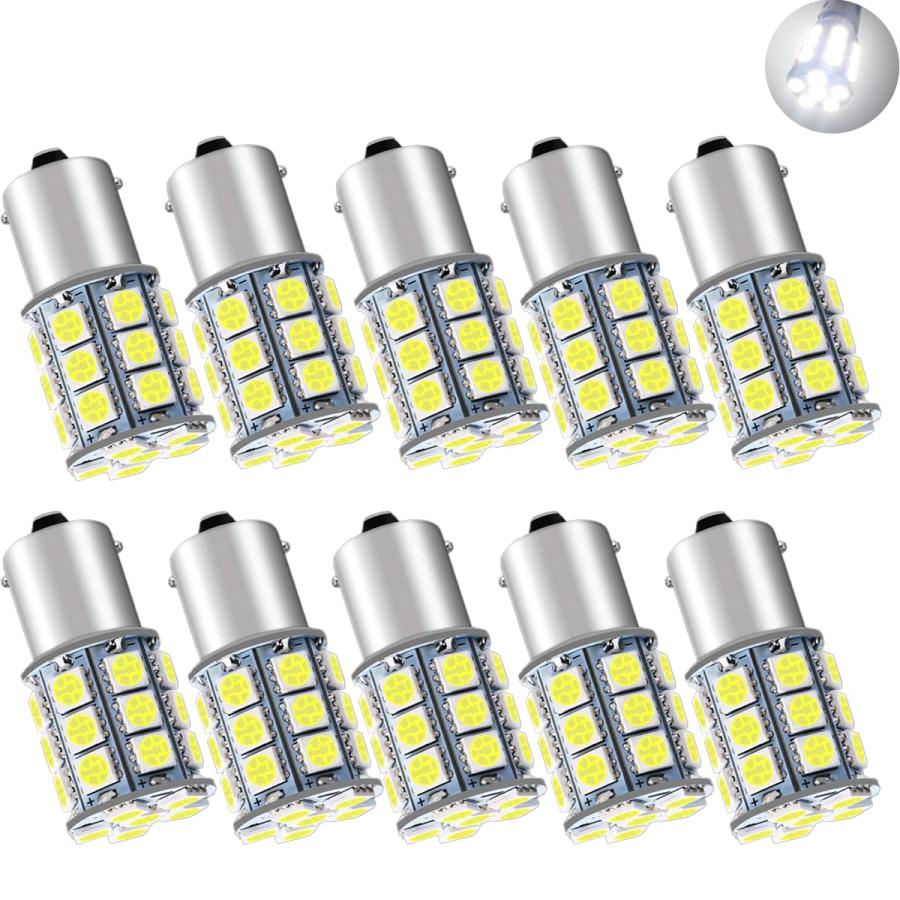 Autart 24V車用 S25シングル/G18 （1156 BA15s）27連 LED 電球 ホワイト トラック デコトラ ダンプ バス 大型車用