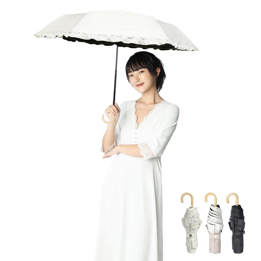 おりたたみ傘 レディース 日傘 uvカット 100 遮光 折りたたみ 超軽量 かわいい 日傘兼用雨傘 J型ハンドル 210T高密度 撥水加工 グラス