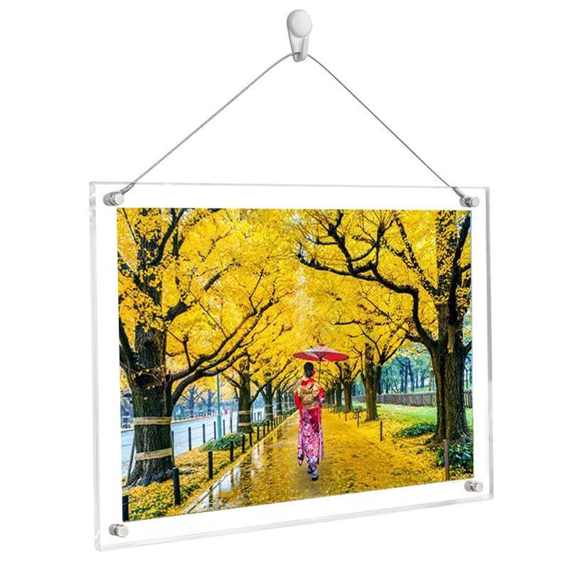 YBWBM アクリルフォトフレーム フォトフレーム A5判額縁 写真フレーム スタンドタイプ 透明 写真フレー..