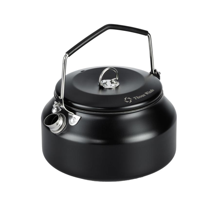 Thous Winds キャンプケトル アウトドア ケトル やかん ポット 直火 ステンレス 軽量 1-2人用 1.0L メッシュ収納袋付き ブラッ