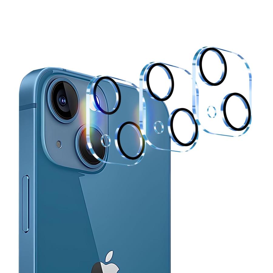 対応 iPhone 13 / iPhone13 mini カメラフィルム カメラレンズ 保護 カバー 強化ガラス 全面保護 黒縁..