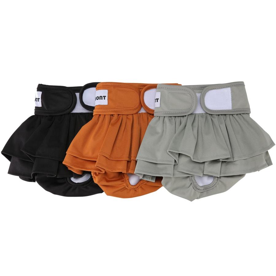 Avont 犬用マナーベルト 3枚 メス用 洗濯可 再利用可能 高吸収性 ウェストサイズ調整可能