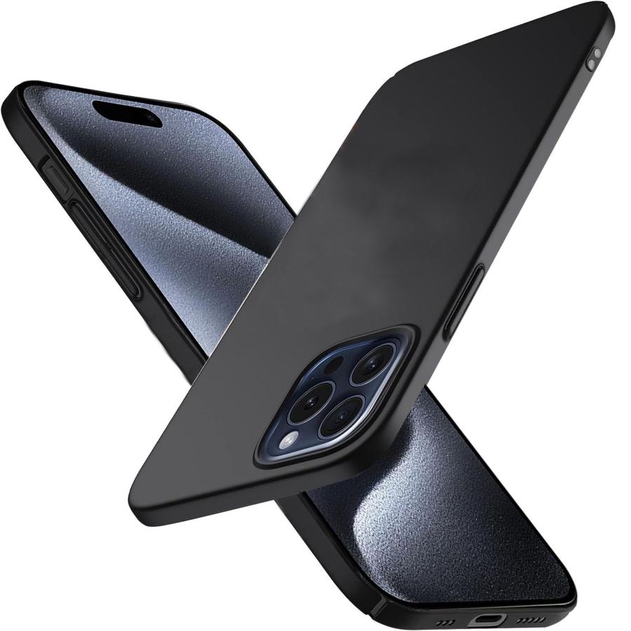 Wojiaozvlf 極薄 iphone15pro 用 ケース 薄型 iphone 15 pro 用 ケース PCマット質感 超軽量 黄変防止 ..