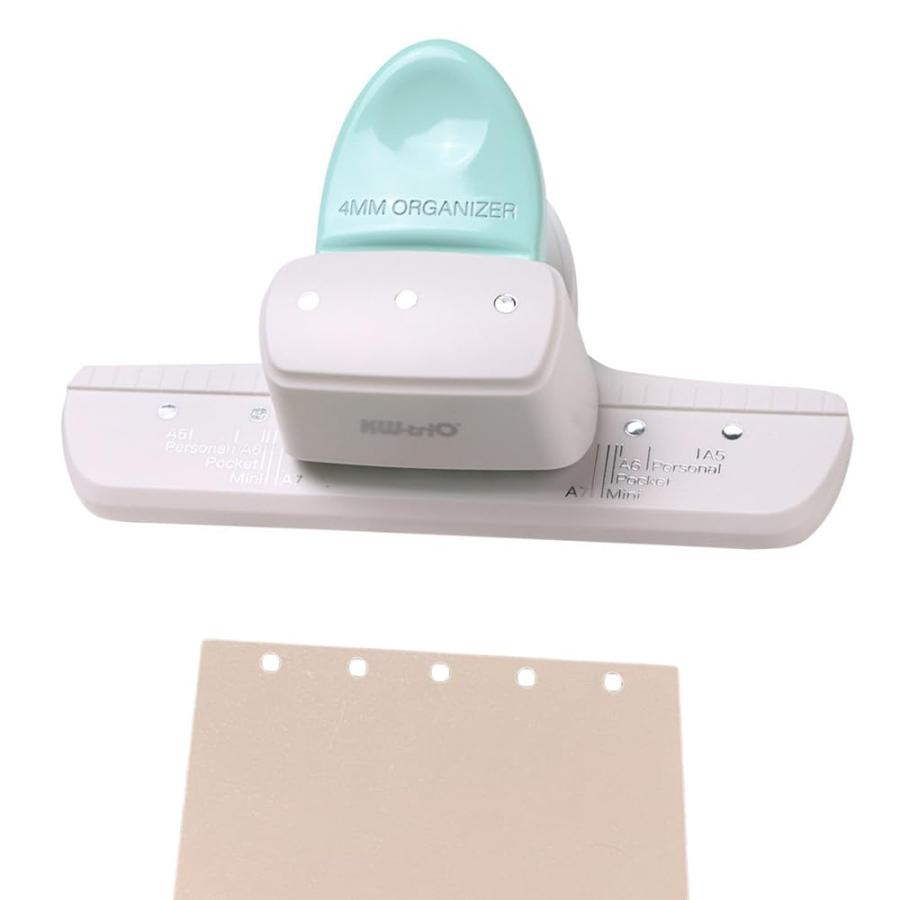 Renjzle ルーズリーフ穴パンチ パンチ 穴径4mm 軽量 持ち運び便利 デイリープランナー 調整可能な スク..