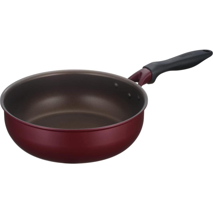 乐天商城 - サーモス デュラブルシリーズ 炒め鍋 24cm レッド IH対応 KFH-024D R