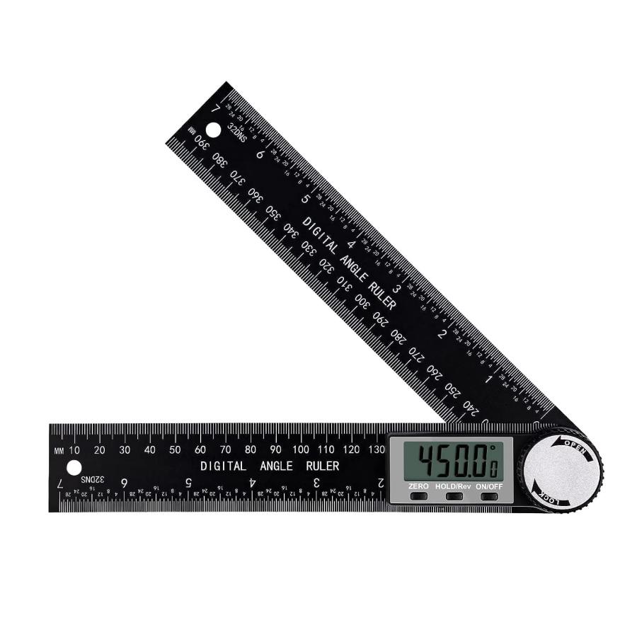 DFsucces デジタル 角度計 分度器 200mm LCD液晶画面 0-360°測定範囲 自由調整 角度測定 長さ測定 電池付属 角度ルーラー