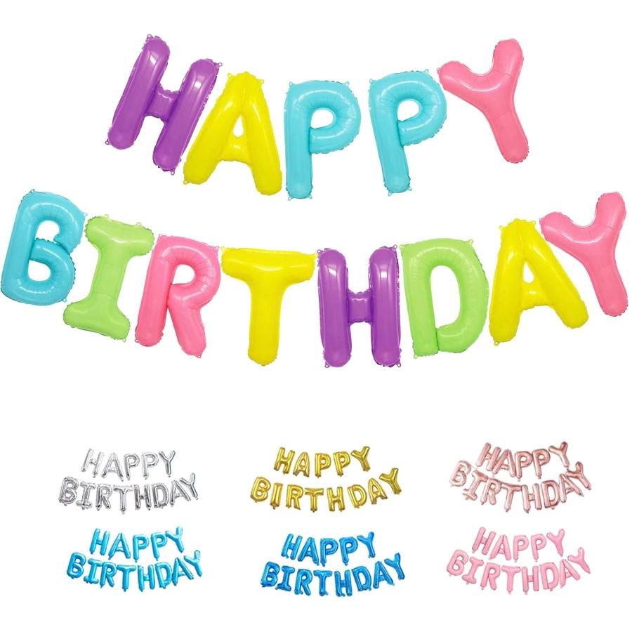 乐天商城 - Lausatek 誕生日 飾り バルーン 風船セット HAPPY BIRTHDAY ハッピー バースデー 文字 飾り付け カラフル
