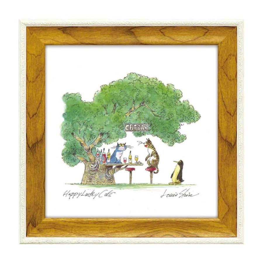 乐天商城 - ユーパワー ルイ・シン Gel加工アートフレーム 22x22cm 「パブ イン ウッズ」