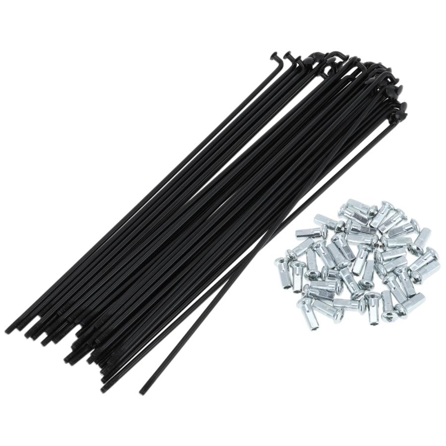 A ABSOPRO 自転車スポーク12G 185mm長自転車ホイールスポーク炭素鋼ブラック1セット