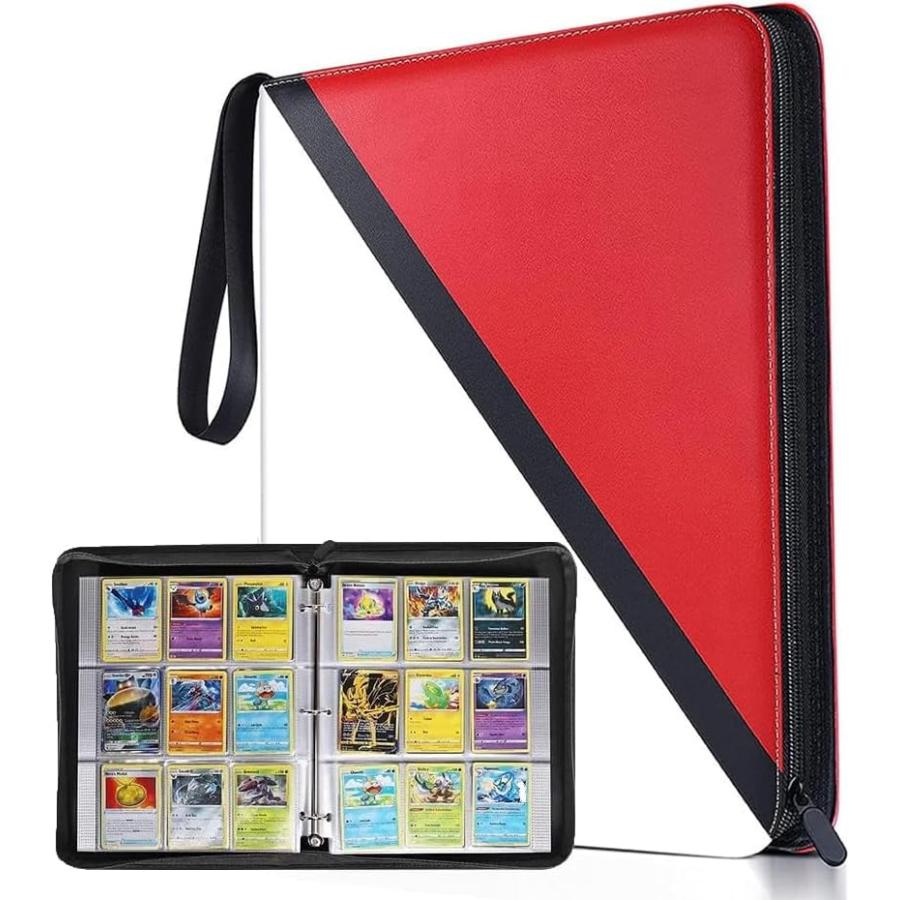 YoKiStar カードファイル 9ポケット トレカ ファイル 大容量 900枚収納可能 防水PU素材 カード収納 カードバインダー 透明シート 両