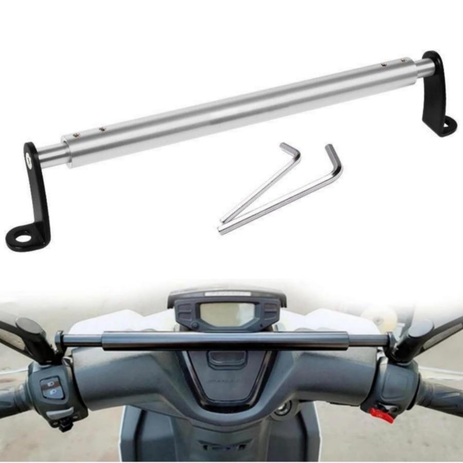 バイク用マルチバー ハンドルバー クランプバー 取付用 バー ハンドル バイク ホルダー 長さ調節可能 ..