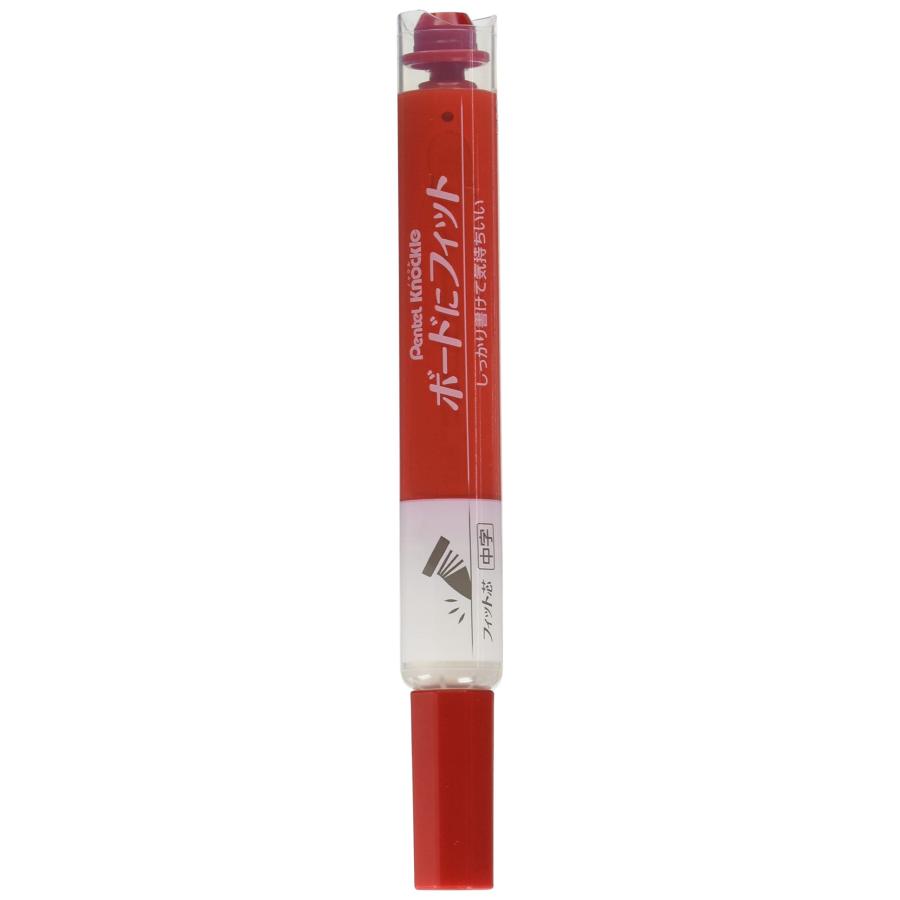 ぺんてる ホワイトボードマーカー ボードにフィット フィット芯中字 赤 5本 XEMWL5SBFB