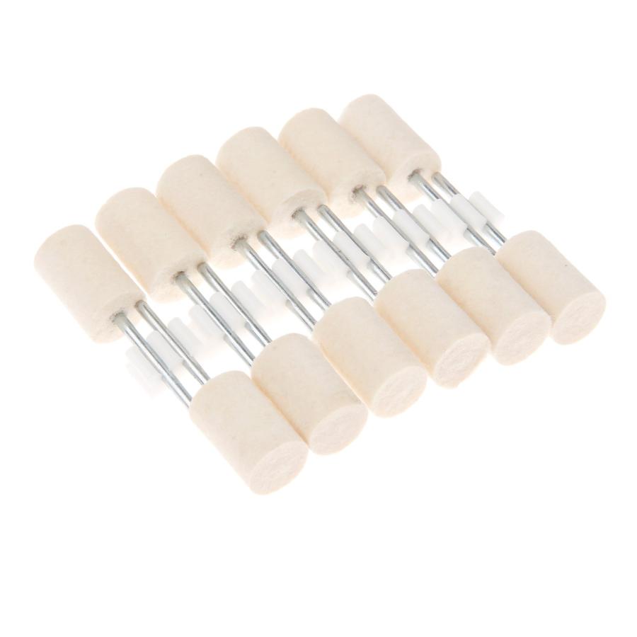 12本セット 羊毛フェルトバフ 研磨ヘッド 鏡面研磨 金属磨き 円筒形 研磨工具 2.35x12mm
