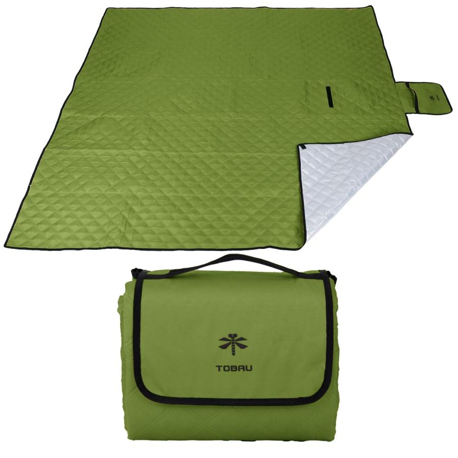 [TOBAU] レジャーシート 厚手 200*200 140*145 大判 アルミ 防水 キルティング アウトドア インナーシ..