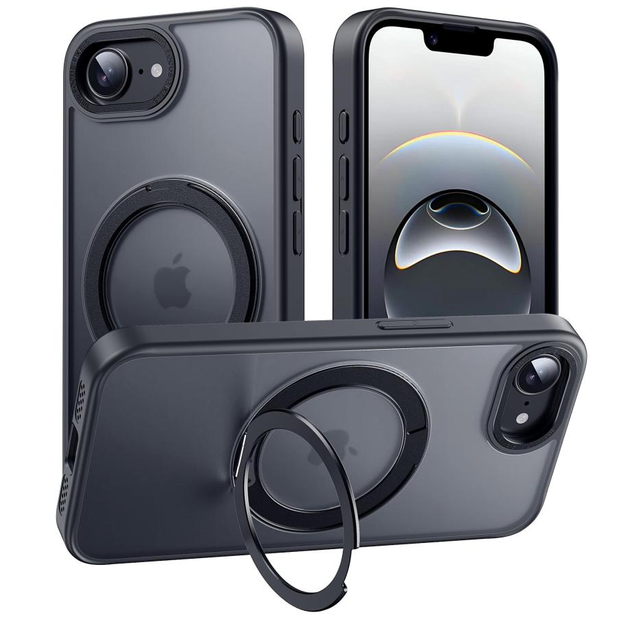 【多機能360度回転スタンド】Mcoifull iPhone 16e ケース 多角度調整 マグネットスタンド 耐衝撃 マッ..