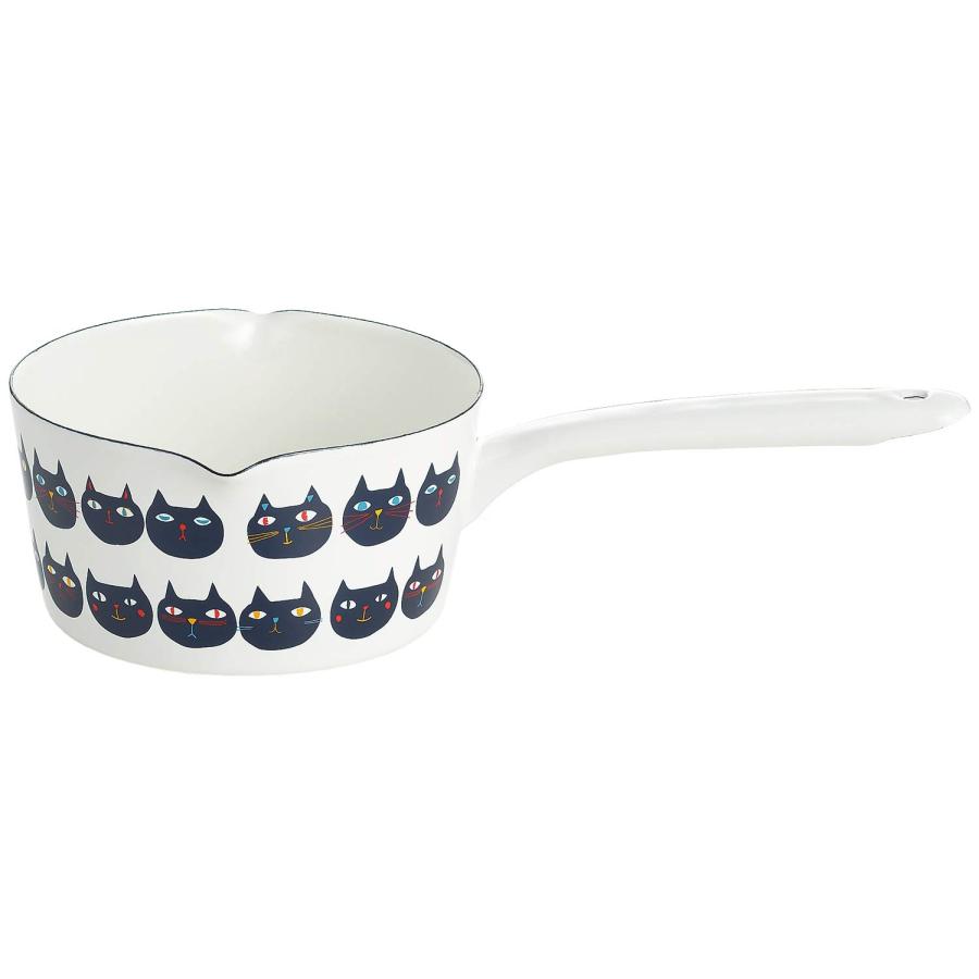 タマハシ ミルクパン ホーロー 15cm IH・ガス火対応 日本製 プルーン ホワイト ミミココモモ YJM-100