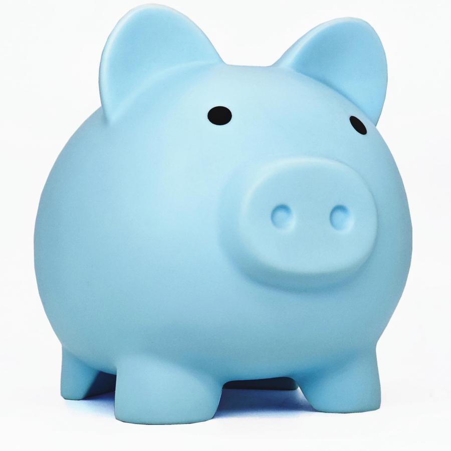 かわいい貯金箱 Sbrvaniy Pig 貯金箱 男の子と女の子向け マイファースト壊れない貯金箱 ラージサイズ デコレーション 節約 (ブルー)