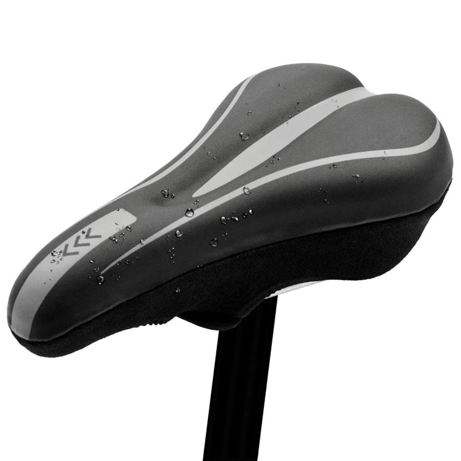 OMOMOAKARI 自転車サドルカバー クッション 超肉厚 お尻が痛くない 衝撃吸収 滑り止め PU表地 ロードバ..