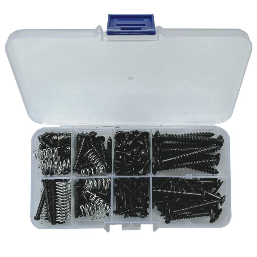 ギター ネジ キット バックプレート ガードプレート ネックプレート （9サイズ1箱226枚入り）ピックアップリング ギターアクセサリーセット 楽器(3.0)