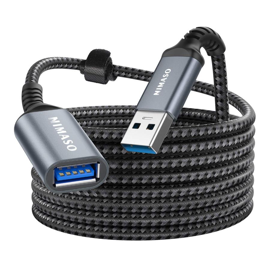 NIMASO USB 延長ケーブル USB3.0規格 3.0m タイプAオス - タイプAメス USB 延長 コード グレー NCA21L421