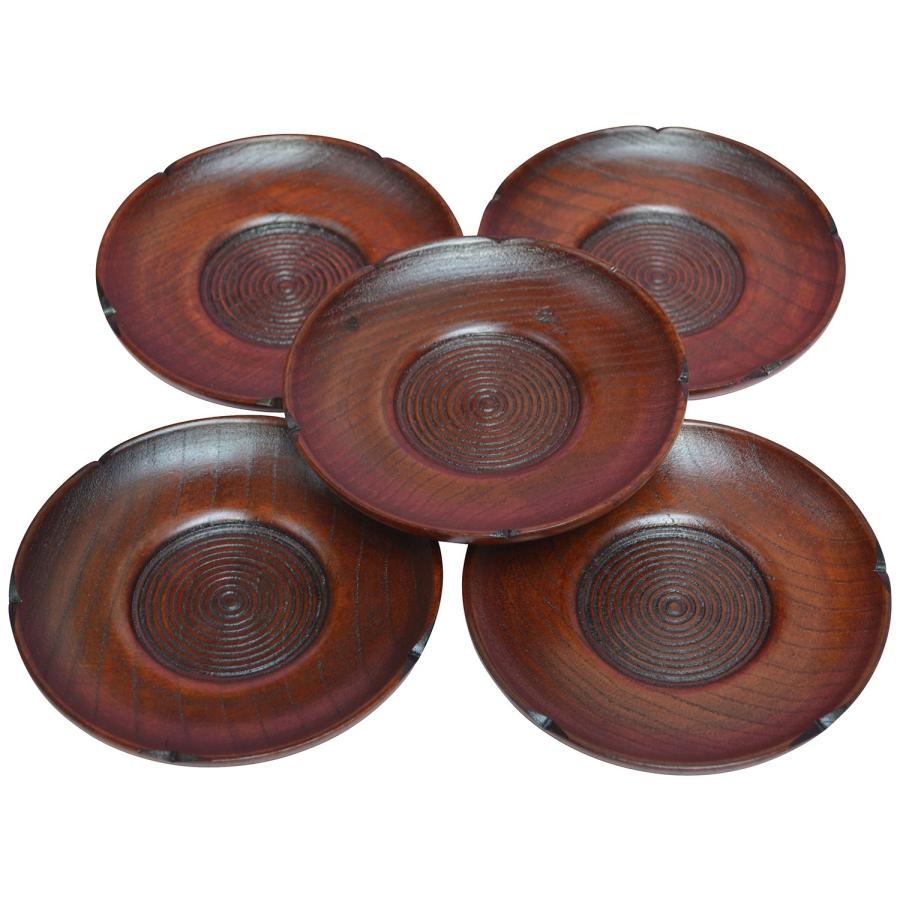角田清兵衛商店 春秋 木製 茶托 4.0 5枚セット TKC10-5(5)