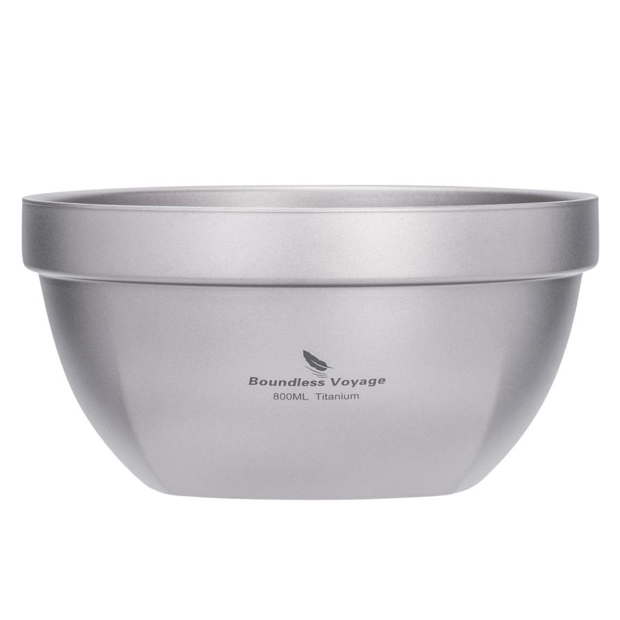 Boundless Voyage チタンお茶碗 二重層 800ml ダブルボウル 子供用 大人用 ラーメン鉢 ご飯お椀 スープ ライスボウル 耐熱