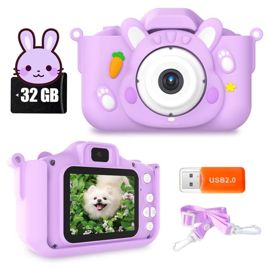 キッズカメラ トイカメラ 子供用 【5000万高画素&音楽プレーヤー】 2.0インチIPS画面 子どもカメラ おもちゃ 写真 自撮り 1080P録画