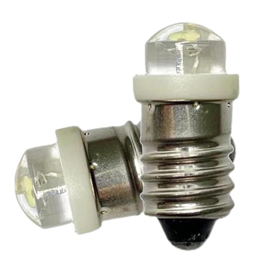 乐天商城 - N/D 2個 E10 LED豆電球 高輝度 6000K ホワイト COB 0.5W 3V 螺旋LED懐中電灯アップグレード電球