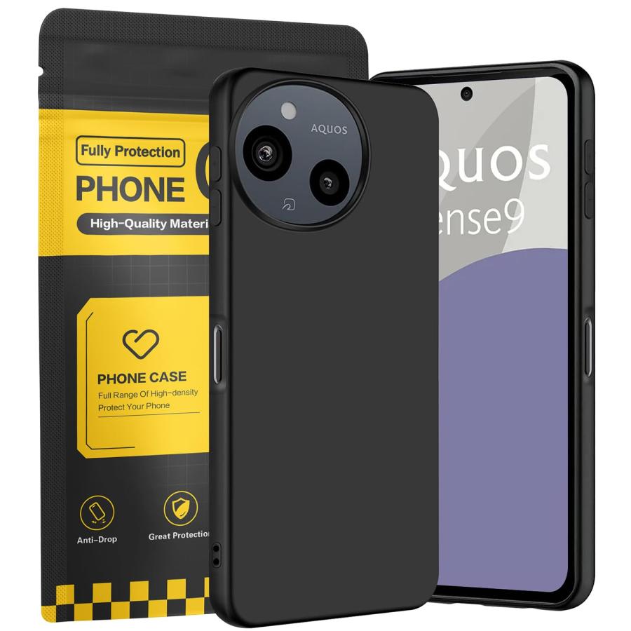 乐天商城 - AQUOS Sense 9 ケース Sense 9 / SH-53E カバー ブラック 耐衝撃 落下防止 指紋防止 アクオスセンス9 SHG14 S