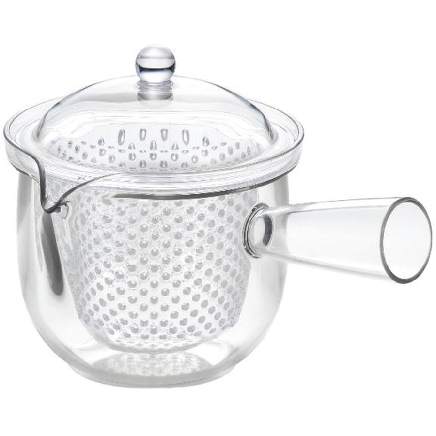 曙産業 ティーポット 急須タイプ L 日本製 横手 透明でお茶の出具合がよく見える プラスチック製で割れ..