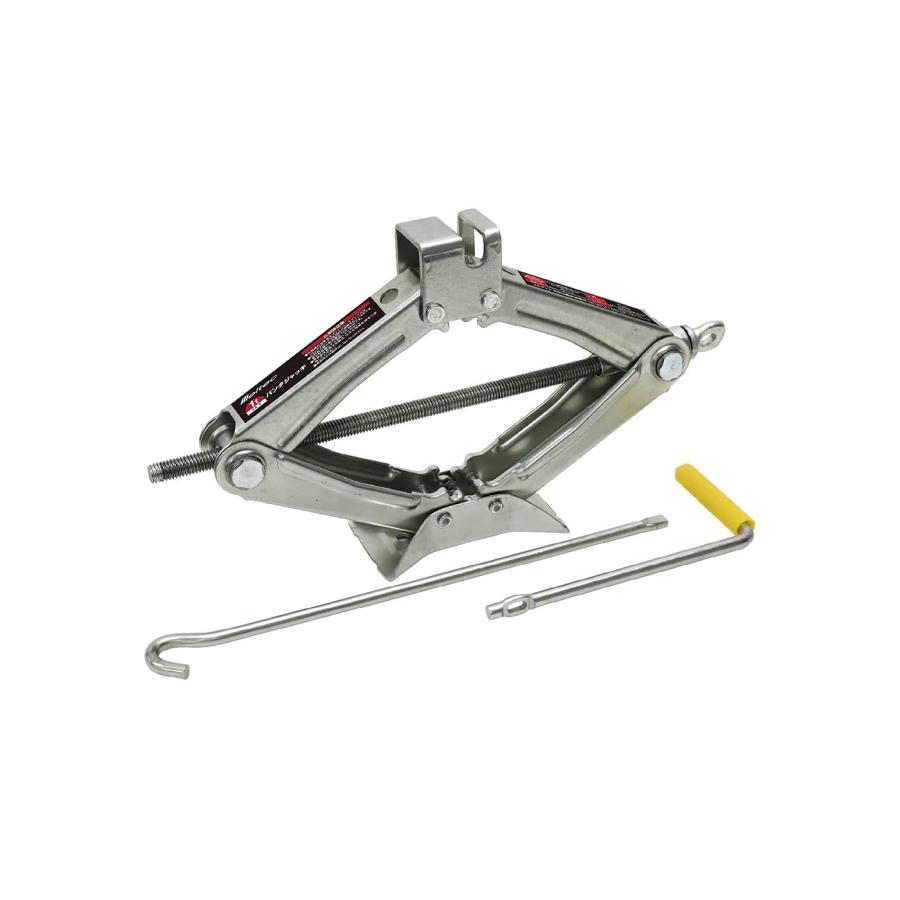乐天商城 - メルテック(meltec) 乗用車 車用パンタグラフジャッキ 1t 機械式 最高値:350mm/最低値:105mm/ストローク:245mm シルバー