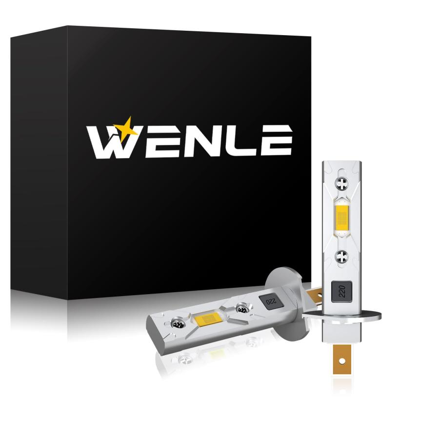 WENLE 超コンパクト H1 led フォグランプ 3000K イエロー 新車検対応 12V/24V兼用 高輝度 12000LM 26W ..