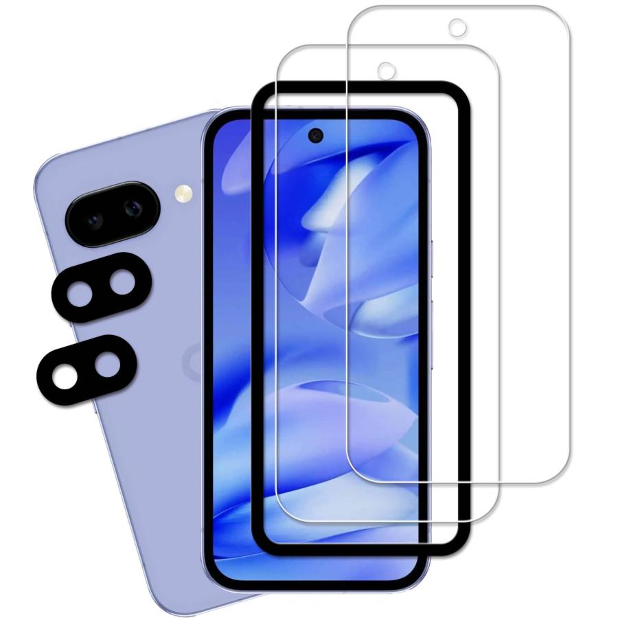 KPNS ガラスフィルム Google Pixel 9a 用 保護フィルム 日本旭硝子素材採用 全面 強化 フィルム カメラ..