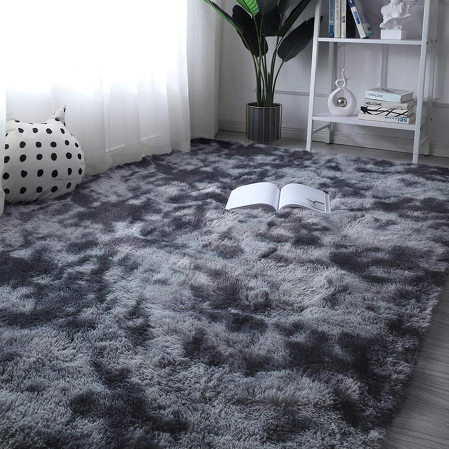 ラグマット カーペット 洗えるラグ 185x185cm 北欧風シャギーラグ ふわっとした手触り 防音絨毯 厚手じゅうたん 滑り止め付き オールシーズ