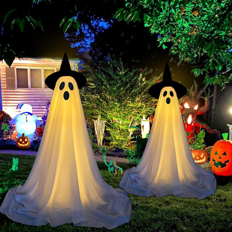 ハロウィン 飾り 幽霊 装飾ライト イルミネーションライト 2個セット ストリングライト 電池式 ゴーストライト 化け物屋敷 ハロウィン飾り 屋外