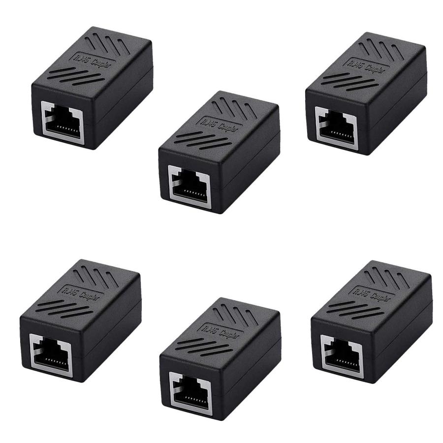乐天商城 - RJ45 LANケーブル用中継コネクタ コンパクト ギガビット RJ45 延長 コネクタ プラグ 8P8C メス-メス ブラック (6個)