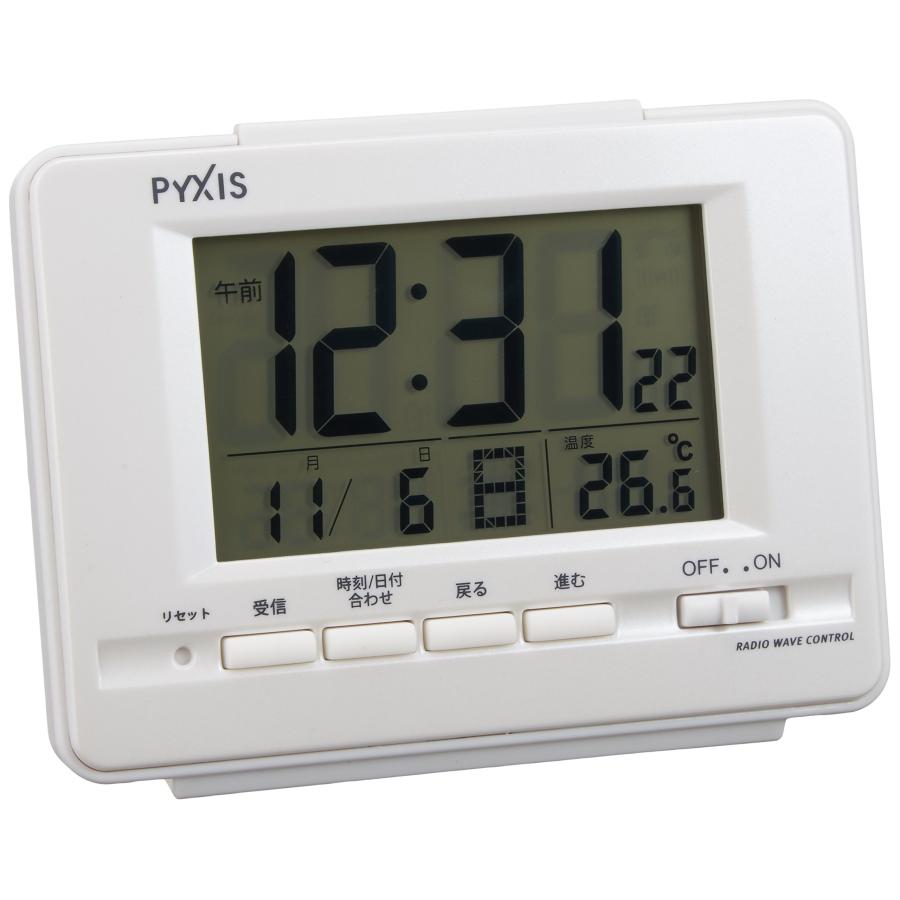 乐天商城 - セイコークロック(Seiko Clock) セイコー クロック 目覚まし時計 電波 デジタル カレンダー 温度 表示 PYXIS ピクシス 白 パー