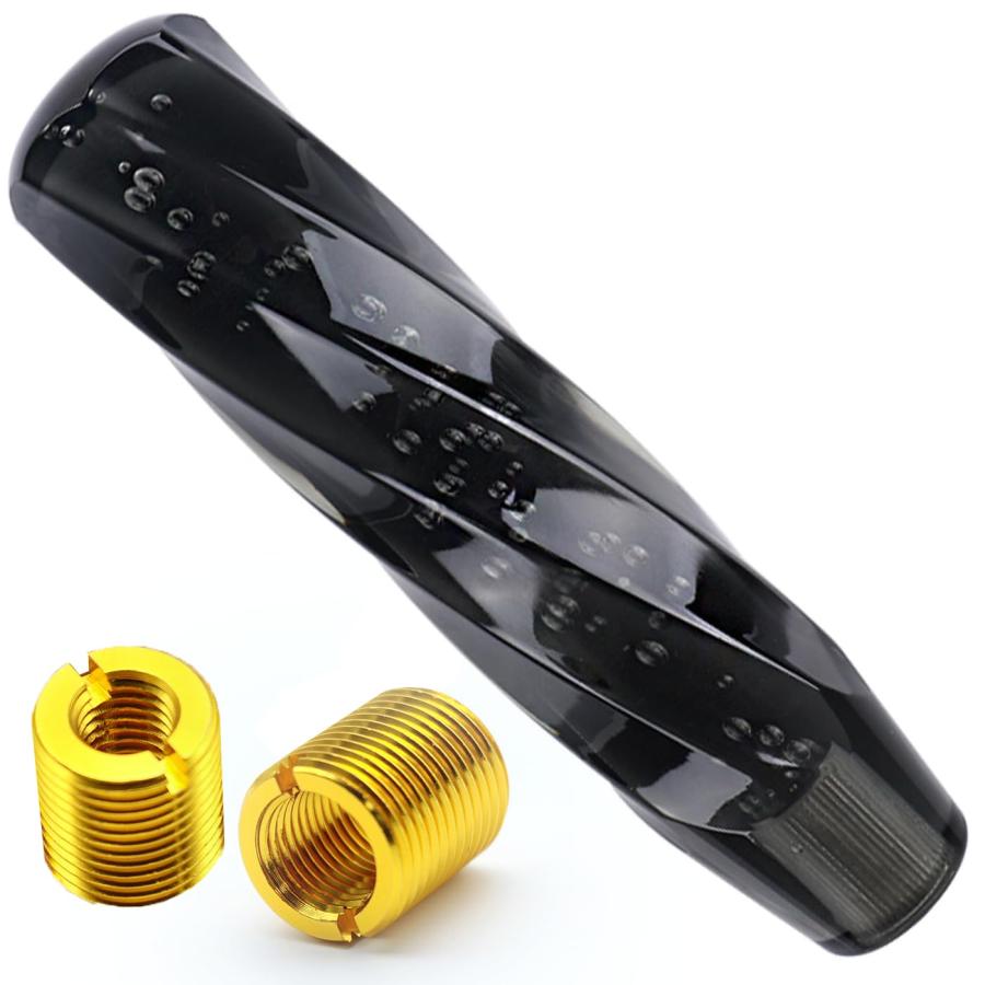 シフトノブ トラック 黒 クリスタル 200mm 光の加減で表情が変わる