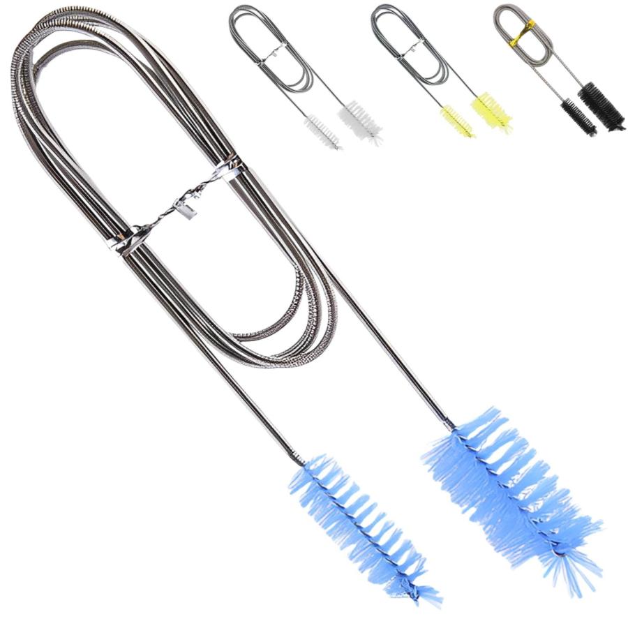fogman パイプブラシ クリーナー ステンレス 排水管 細い 長さ ワイヤー 水槽 掃除 (90cm, ブルー)