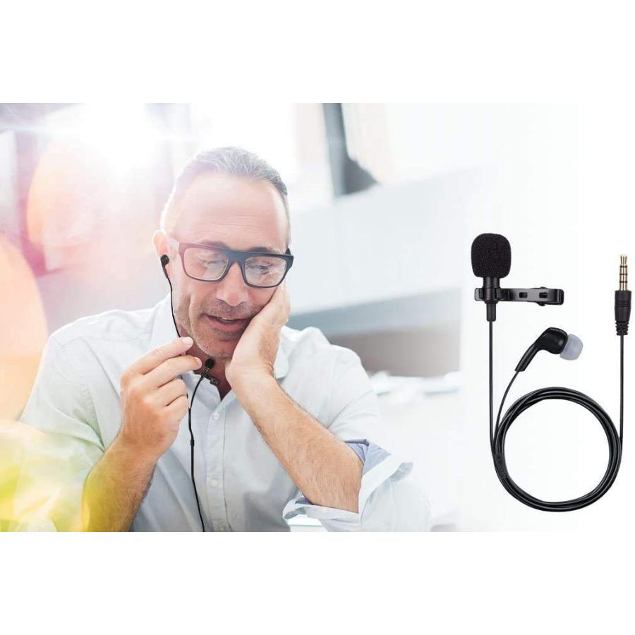 マイクロフォン iGOKU クリップマイク 外部マイク ピンマイク イヤホン付き 全指向性 カメラ/スマホ/PC用マイク カラオケ/録音/skype