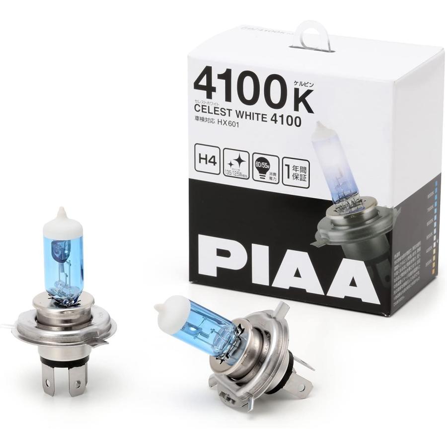 PIAA(ピア) 車用 バルブ ヘッドランプ/フォグランプ用 ハロゲンバルブ H4 4100K セレストホワイト 車検..